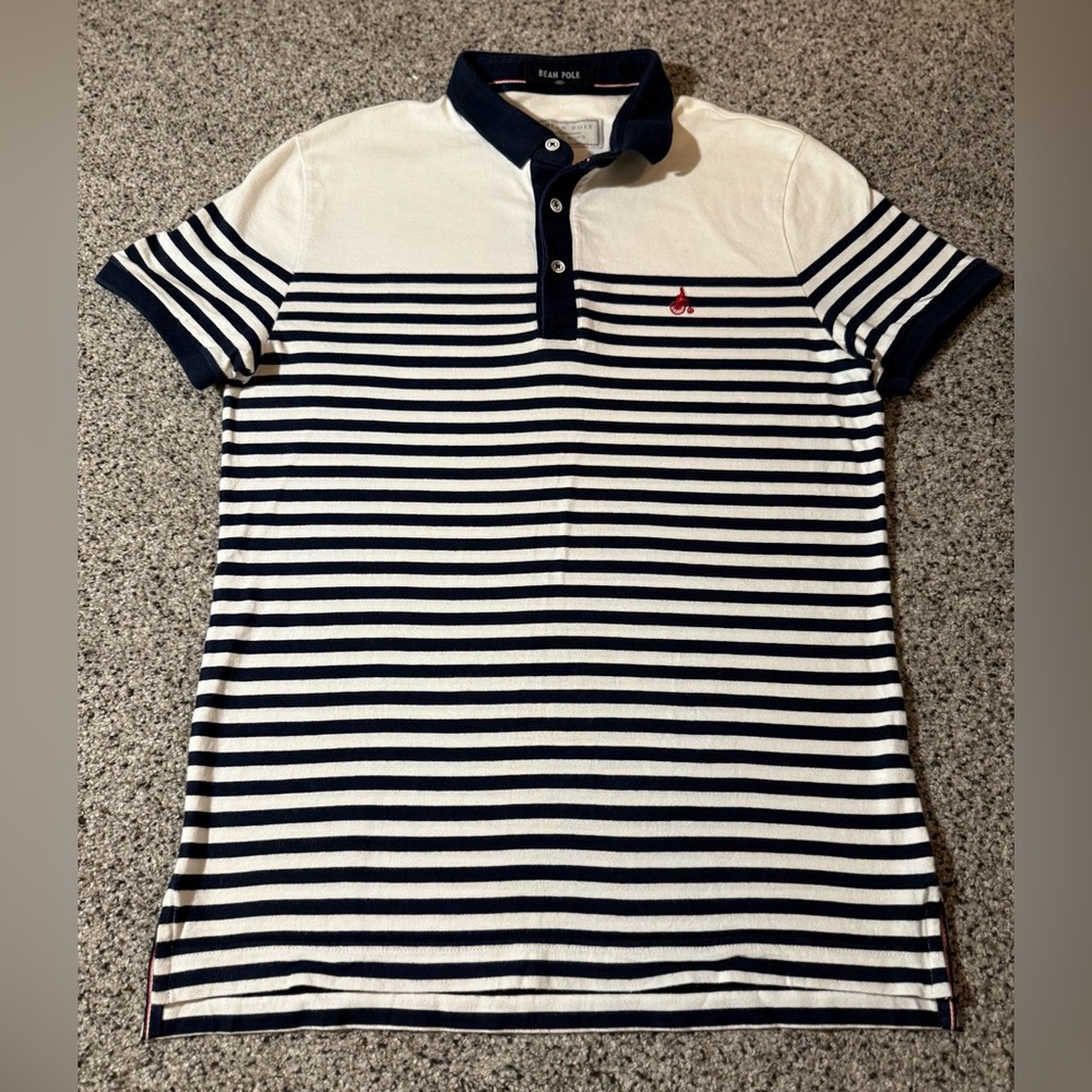 Men’s Bean Pole Experience Deck Sports Striped Polo Shirt Korea Sz 100 US Large